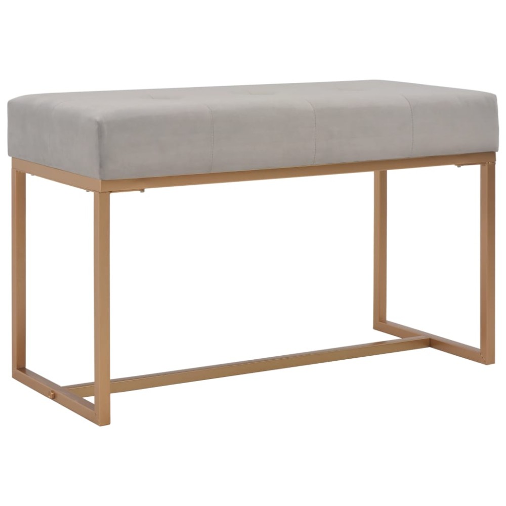 vidaXL Πάγκος Γκρι από Βελούδο 80x36x45cm 1 τεμ.