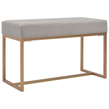 vidaXL Πάγκος Γκρι από Βελούδο 80x36x45cm 1 τεμ.