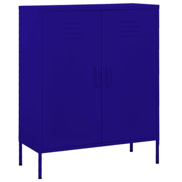 vidaXL Ντουλάπι Αποθήκευσης Ναυτικό Μπλε 80x35x101,5cm Ατσάλινο 1 τεμ.