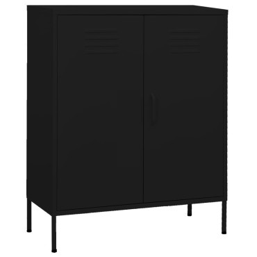 vidaXL Ντουλάπι Αποθήκευσης Μαύρο 80x35x101,5cm Ατσάλινο 1 τεμ.