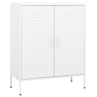 vidaXL Ντουλάπι Αποθήκευσης Λευκό 80x35x101,5cm Ατσάλινο 1 τεμ.