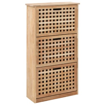 vidaXL Παπουτσοθήκη 55x20x104cm από Μασίφ Ξύλο Καρυδιάς