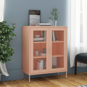 vidaXL Ντουλάπι Αποθήκευσης Ροζ 80x35x101,5cm Ατσάλινο 1 τεμ.
