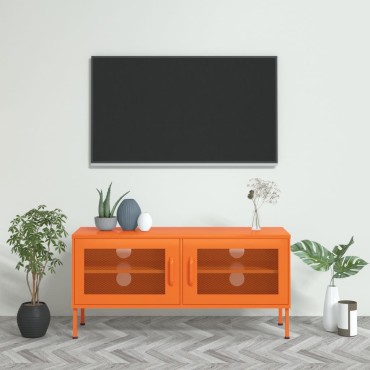 vidaXL Έπιπλο Τηλεόρασης Πορτοκαλί 105x35x50cm από Ατσάλι
