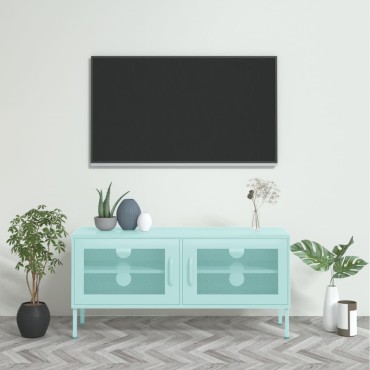 vidaXL Έπιπλο Τηλεόρασης Χρώμα Μέντας 105x35x50cm από Ατσάλι