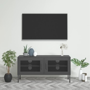 vidaXL Έπιπλο Τηλεόρασης Ανθρακί 105x35x50cm από Ατσάλι