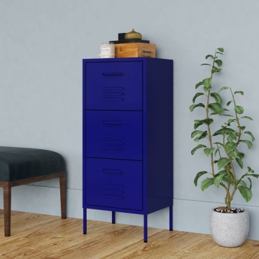 vidaXL Ντουλάπι Αποθήκευσης Ναυτικό Μπλε 42,5x35x101,5cm από Ατσάλι 1 τεμ.