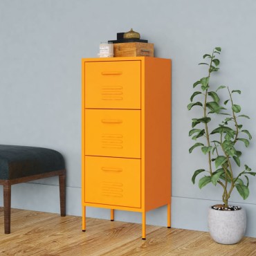 vidaXL Ντουλάπι Αποθήκευσης Μουσταρδί 42,5x35x101,5cm από Ατσάλι 1 τεμ.