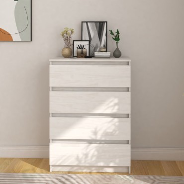 vidaXL Βοηθητικό Ντουλάπι Λευκό 60x36x84cm από Μασίφ Ξύλο Πεύκου 1 τεμ.