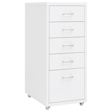vidaXL Αρχειοθήκη Φορητή Λευκή 28x41x69cm Μεταλλική 1 τεμ.