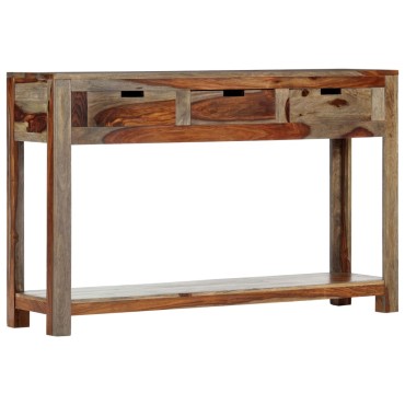 vidaXL Κονσόλα Τραπέζι με 3 Συρτάρια 120x30x75cm Μασίφ Ξύλο Sheesham 1 τεμ.