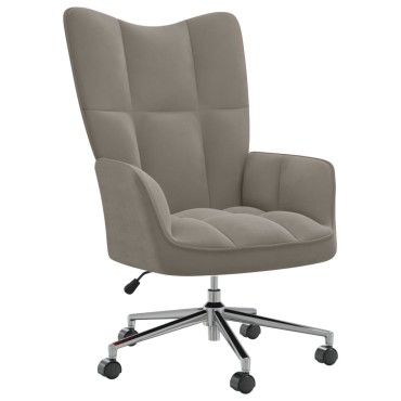 vidaXL Πολυθρόνα Relax Ανοιχτό Γκρι Βελούδινη 61,5x69x(94,5-102)cm 1 τεμ.