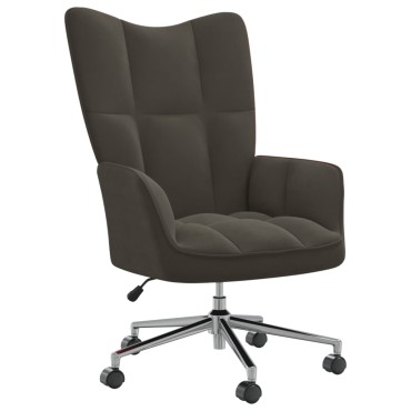 vidaXL Πολυθρόνα Relax Σκούρο Γκρι Βελούδινη 61,5x69x(94,5-102)cm 1 τεμ.