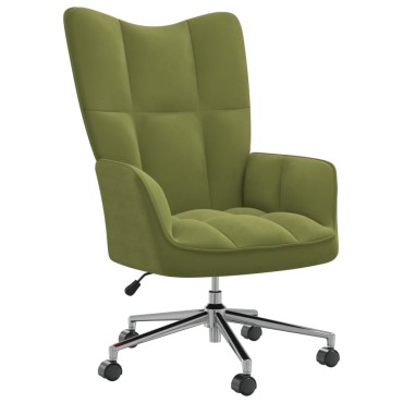 vidaXL Πολυθρόνα Relax Ανοιχτό Πράσινο Βελούδινη 61,5x69x(94,5-102)cm 1 τεμ.