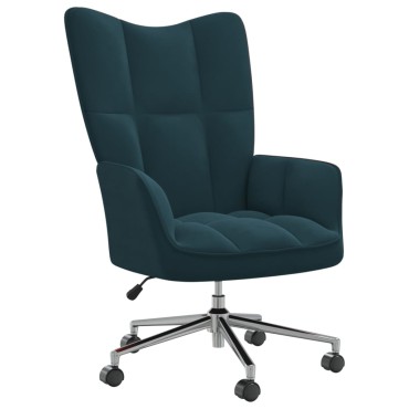 vidaXL Πολυθρόνα Relax Μπλε Βελούδινη 61,5x69x(94,5-102)cm 1 τεμ.