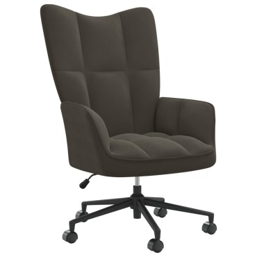 vidaXL Πολυθρόνα Relax Σκούρο Γκρι Βελούδινη 61,5x69x(94,5-102)cm 1 τεμ.