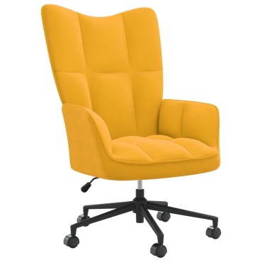 vidaXL Πολυθρόνα Relax Κίτρινο Μουσταρδί Βελούδινη 61,5x69x(94,5-102)cm 1 τεμ.
