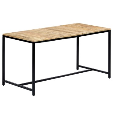 vidaXL Τραπεζαρία 140x70x75cm από Μασίφ Ακατέργαστο Ξύλο Μάνγκο 1 τεμ.