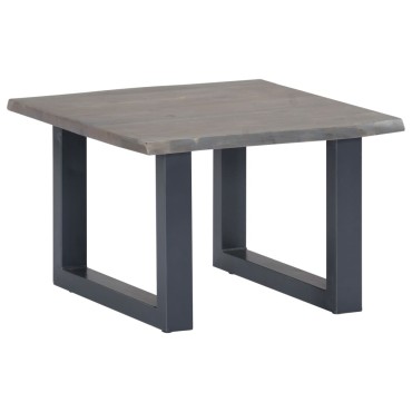 vidaXL Τραπεζάκι Σαλονιού Live Edge Γκρι 60x60x40cm Ξύλο Ακακίας 1 τεμ.