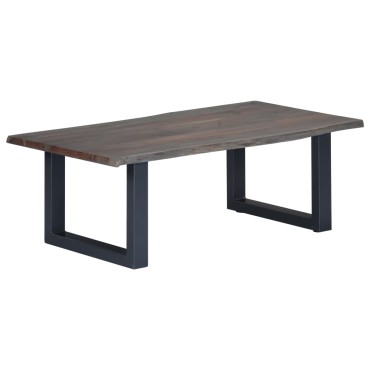 vidaXL Τραπεζάκι Σαλονιού Live Edge Γκρι 115x60x40cm Ξύλο Ακακίας 1 τεμ.