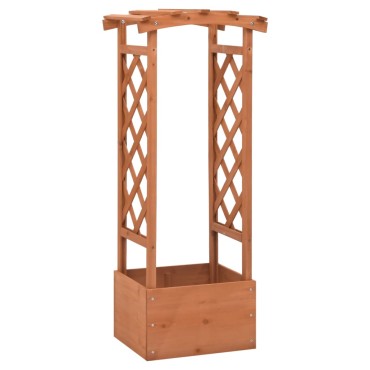 vidaXL Γλάστρα με Καφασωτό Αψίδα 49x39x117 εκ. από Μασίφ Ξύλο Ελάτης