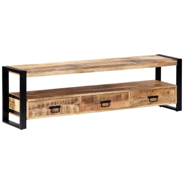 vidaXL Έπιπλο Τηλεόρασης 150x30x45cm από Μασίφ Ξύλο Μάνγκο