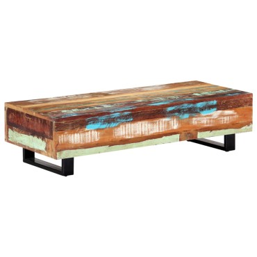 vidaXL Τραπεζάκι Σαλονιού 120x50x30cm Ανακυκλωμένο Ξύλο/Ατσάλι 1 τεμ.