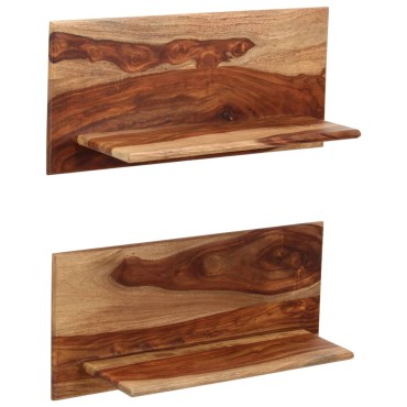 vidaXL Ράφια Τοίχου 2 τεμ. 58x26x20cm από Μασίφ Ξύλο Ακακίας