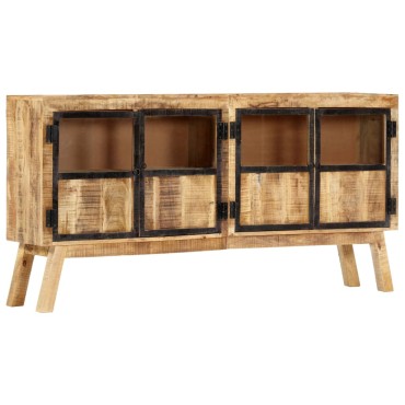 vidaXL Μπουφές Καφέ/Μαύρο 160x30x80cm Μασίφ Ακατέργαστο Ξύλο Μάνγκο 1 τεμ.