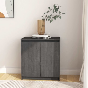 vidaXL Βοηθητικό Ντουλάπι Γκρι 60x36x65cm από Μασίφ Ξύλο Πεύκου 1 τεμ.