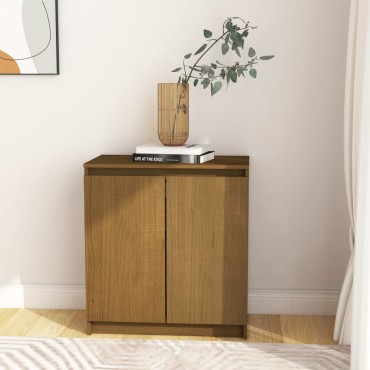 vidaXL Βοηθητικό Ντουλάπι Καφέ Μελί 60x36x65cm από Μασίφ Ξύλο Πεύκου 1 τεμ.