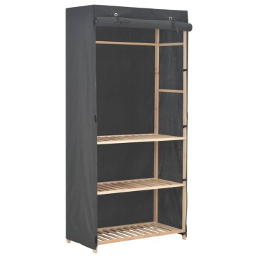vidaXL Ντουλάπα με 3 Ράφια Γκρι 79x40x170cm Υφασμάτινη 1 τεμ.