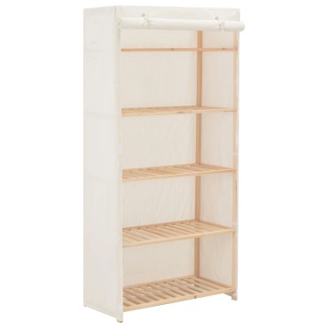 vidaXL Ντουλάπα Λευκή 79x40x170cm Υφασμάτινη 1 τεμ.