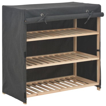 vidaXL Παπουτσοθήκη με Κάλυμμα Γκρι 79x40x80cm Υφασμάτινη