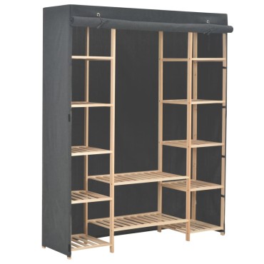 vidaXL Ντουλάπα Γκρι 135x40x170cm Υφασμάτινη 1 τεμ.