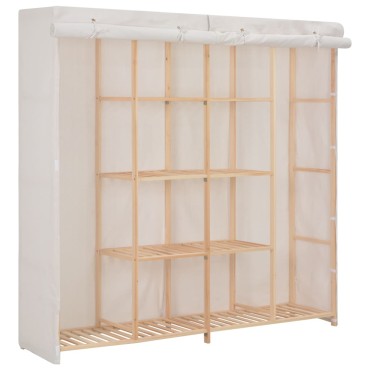 vidaXL Ντουλάπα Λευκή 173x40x170cm Υφασμάτινη 1 τεμ.