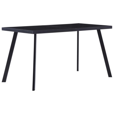 vidaXL Τραπεζαρία Μαύρη 140x70x75cm από Ψημένο Γυαλί 1 τεμ.