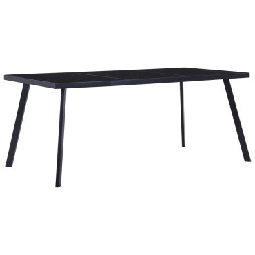 vidaXL Τραπεζαρία Μαύρη 160x80x75cm από Ψημένο Γυαλί 1 τεμ.
