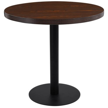 vidaXL Τραπέζι Bistro Σκούρο Καφέ από MDF 80x75cm 1 τεμ.