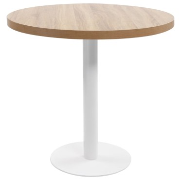vidaXL Τραπέζι Bistro Ανοιχτό Καφέ από MDF 80x75cm 1 τεμ.