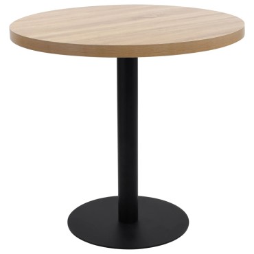 vidaXL Τραπέζι Bistro Ανοιχτό Καφέ από MDF 80x75cm 1 τεμ.