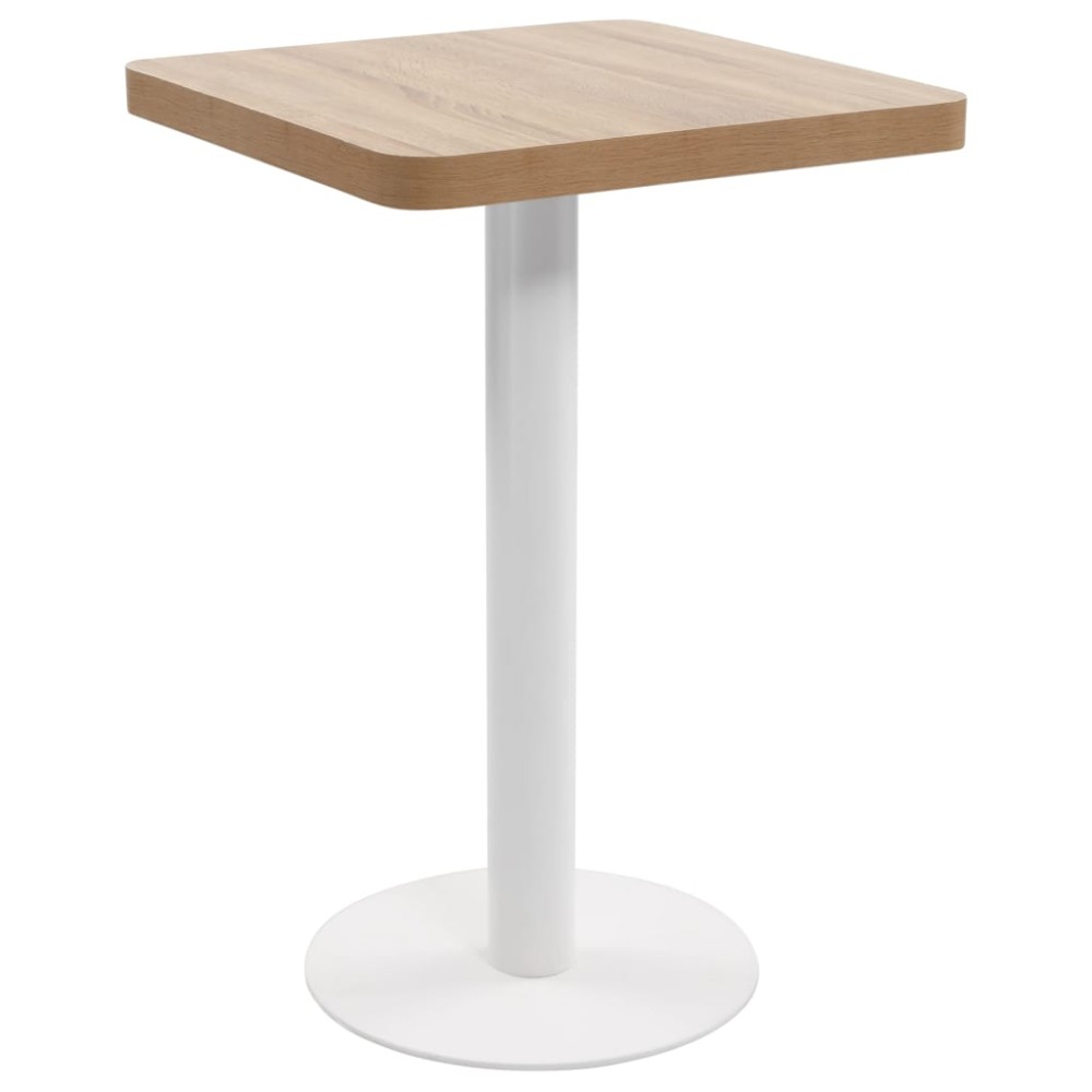 vidaXL Τραπέζι Bistro Ανοιχτό Καφέ 50x50cm από MDF 1 τεμ.