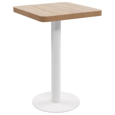 vidaXL Τραπέζι Bistro Ανοιχτό Καφέ 50x50cm από MDF 1 τεμ.
