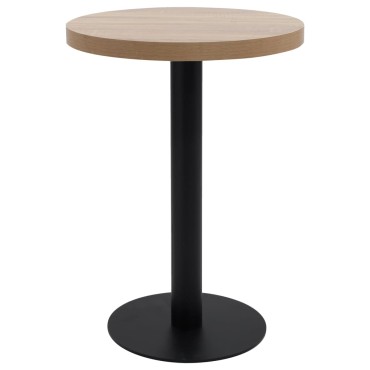 vidaXL Τραπέζι Bistro Ανοιχτό Καφέ από MDF 60x75cm 1 τεμ.