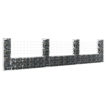 vidaXL Συρματοκιβώτια Στύλοι σε U Σχήμα 4 τεμ. 380x20x100cm Σιδερένια