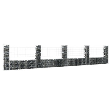 vidaXL Συρματοκιβώτια Στύλοι σε U Σχήμα 5 τεμ. 500x20x100cm Σιδερένια