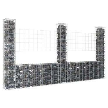 vidaXL Συρματοκιβώτια Στύλοι σε U Σχήμα 3 τεμ. 260x20x150cm Σιδερένια