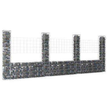 vidaXL Συρματοκιβώτια Στύλοι σε U Σχήμα 4 τεμ. 380x20x150cm Σιδερένια