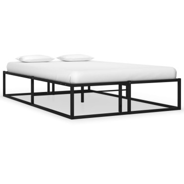 vidaXL Πλαίσιο Κρεβατιού Μαύρο 120x200cm Μεταλλικό 1 τεμ. - Μονό