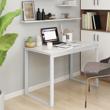 vidaXL Γραφείο Υπολογιστή Λευκό 110x60x73cm από Μοριοσανίδα 1 τεμ.